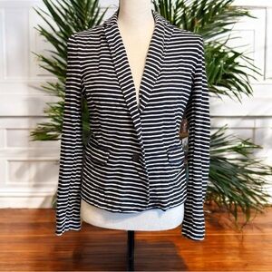 J.Crew Women’s Striped Knit Blazer - Size Small - Navy & White